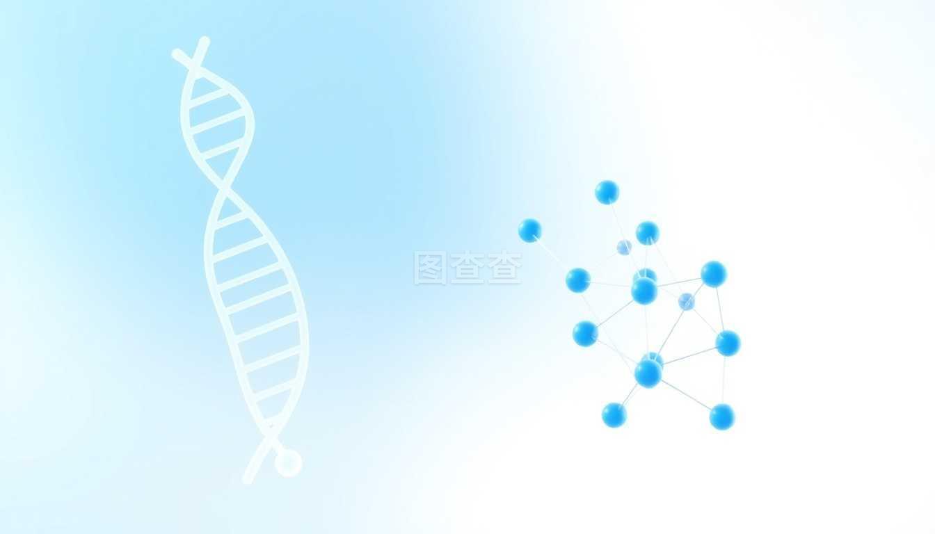 藍色科技生物醫療分子banner背景圖片素材